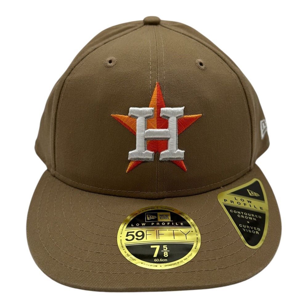 New Era 59Fifty Houston Astros Hat Cap 7 5/8 Khaki Tan Low Profile MLB Baseball